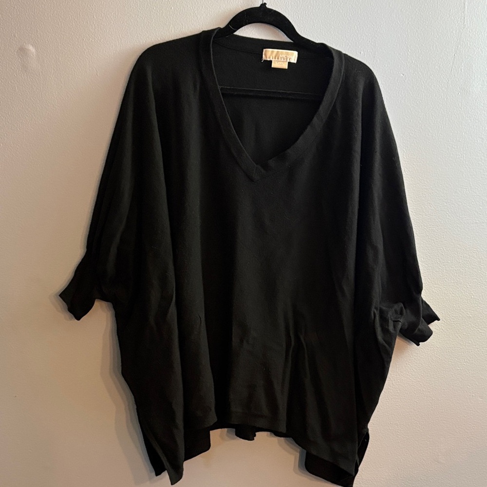 MICHAEL Michael Kors Black Poncho Sweater